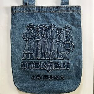 Vintage Fun Funky Blue Denim Tote Bag